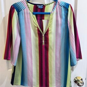 Lilla P Multicolor Striped Blouse